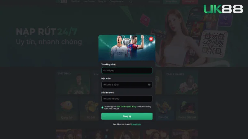 Code cho tân thủ mới đăng ký tài khoản thành công